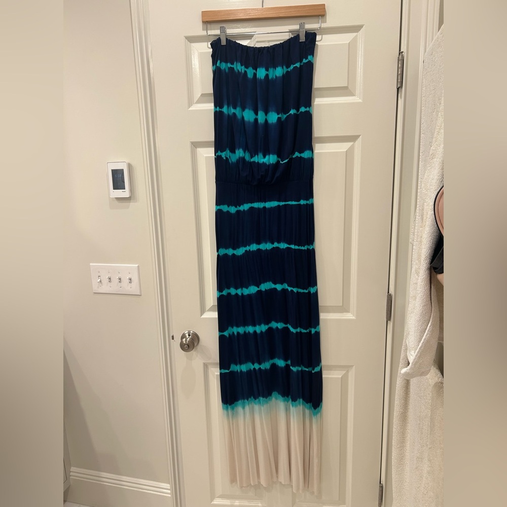 Young, Fabulous & Broke Blue and Teal Tie-Dye Maxi Dress